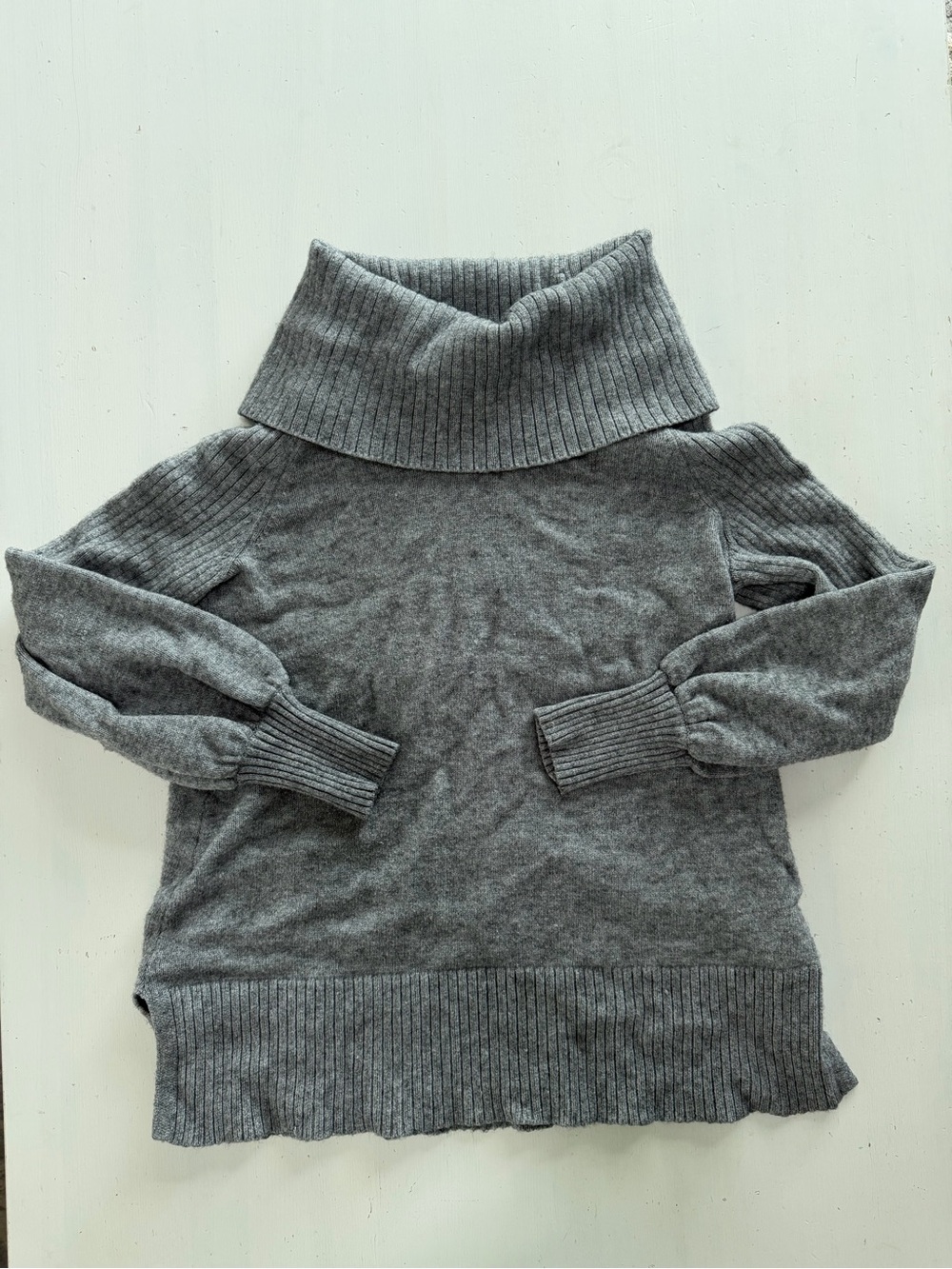 Anthropologie Dark Gray Cowl Neck Sweater Size XS Cozy Knit